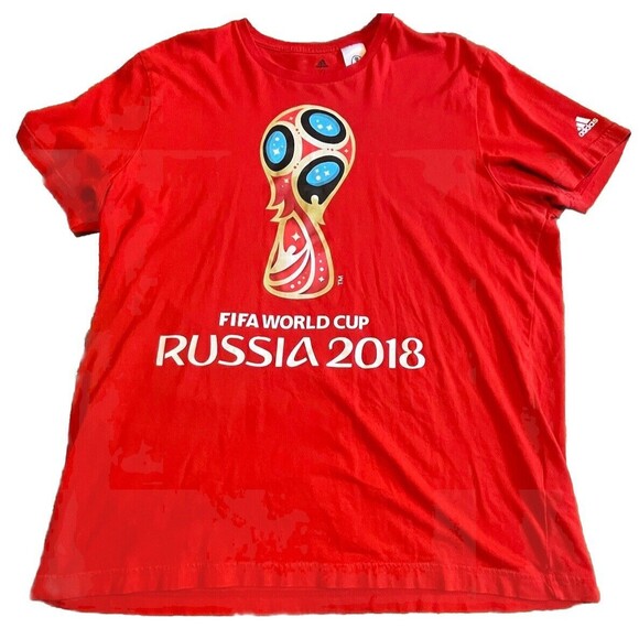 Fifa World Cup Russia 2018 New XL Red T‎ Shirt Adidas Official Licensed Product - Picture 1 of 4